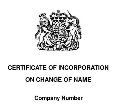 Company Notice of change of company name